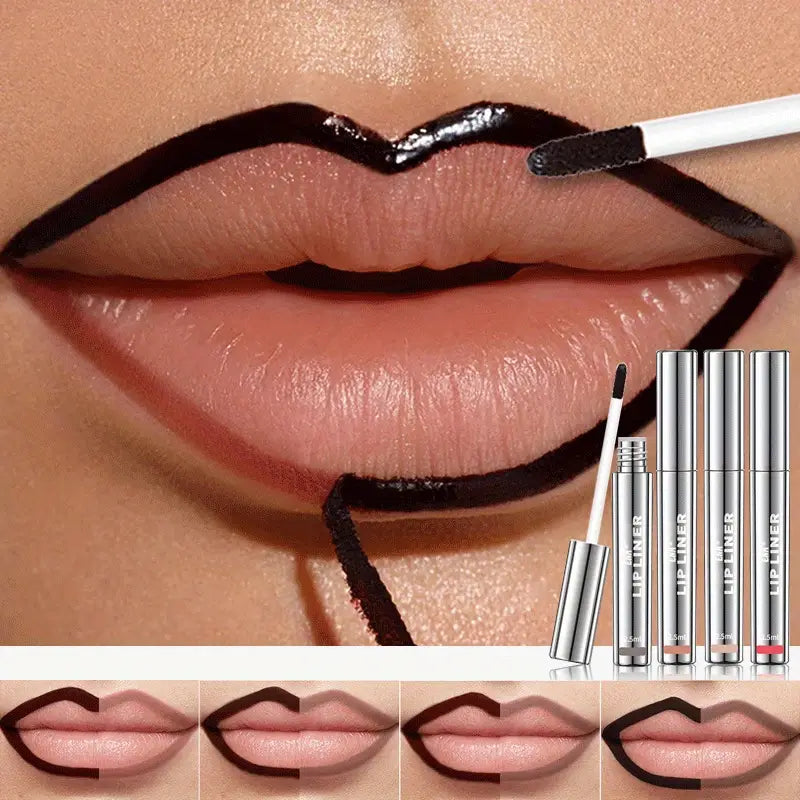 4PCS Matte Lip Liner Set – Waterproof, Long-Lasting & Smudge-Proof