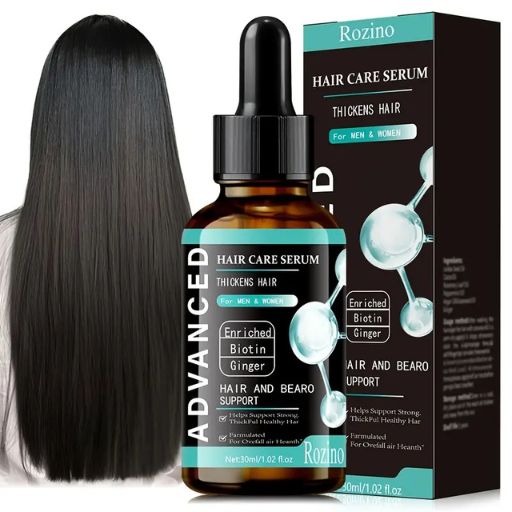 30ml ROZINO Unisex Hair Care Serum with Jojoba Oil, Nourishing Moisturizing Essence for Dry Hair, Liquid Formula for Men & Women